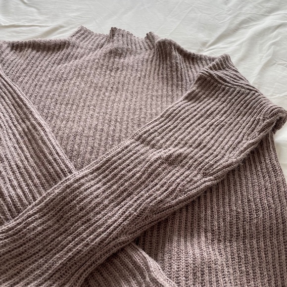 EXPRESS Mock Neck Taupe Sweater - Picture 3 of 5